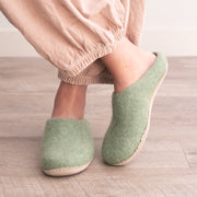 Eucalyptus Green | Luxury Organic Merino Wool Slippers