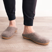 Earth Brown | Mens Organic Merino Wool Slippers