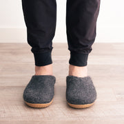 Stone Gray | Mens Organic Merino Wool Slippers
