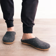 Stone Gray | Mens Organic Merino Wool Slippers